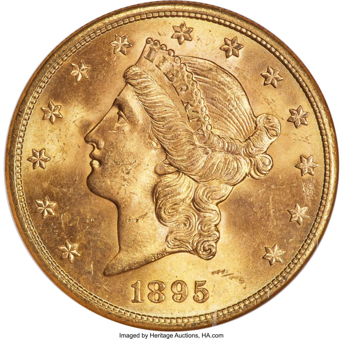 Bullionshark 1895-S $20 Gold Liberty Double Eagle NGC MS65 - HAT789813004 