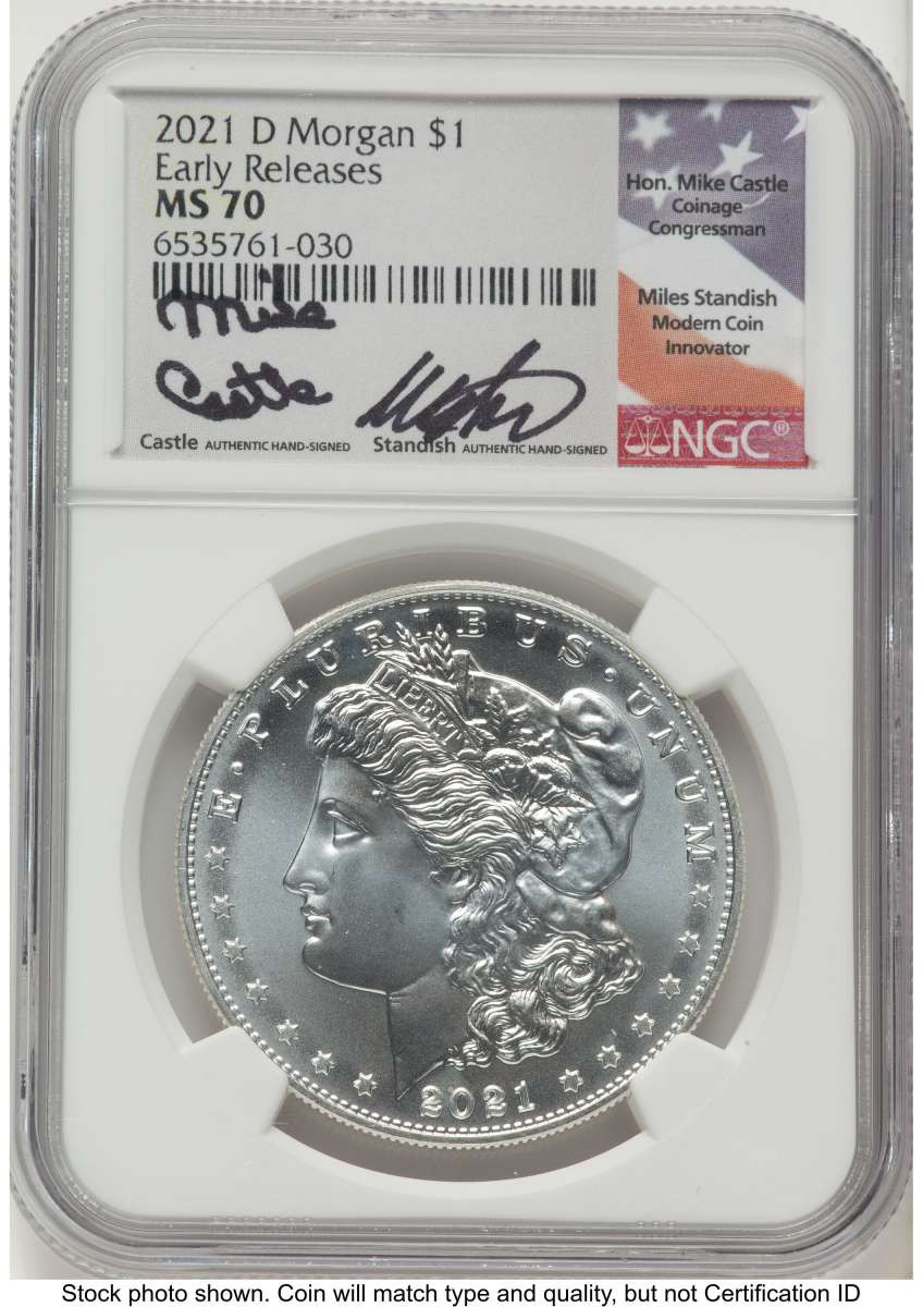 Bullionshark 2021-D $1 Modern Bullion Coin NGC MS70   Morgan Dollar 100th Anniversary - HAT772135061 