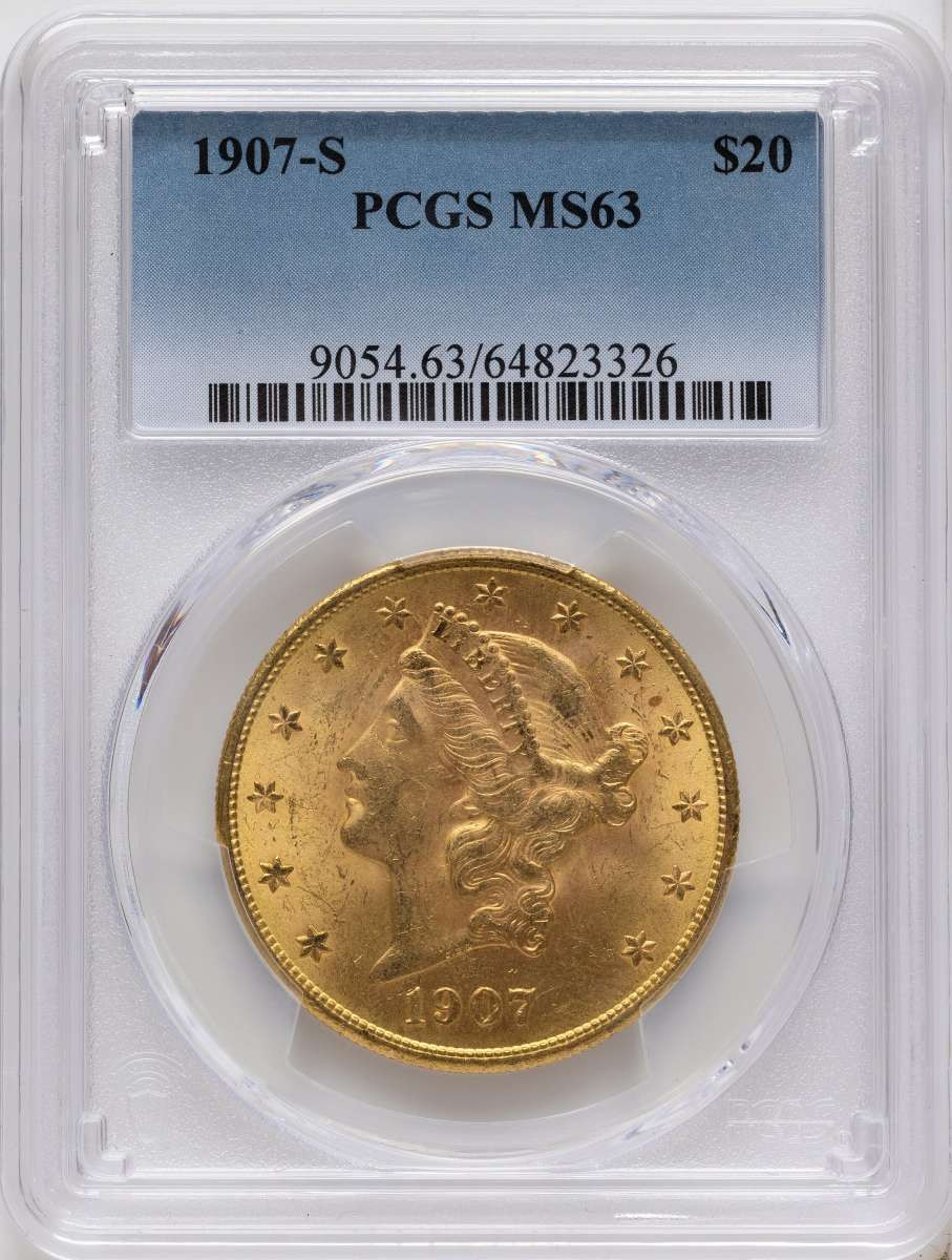 Bullionshark 1907-S $20 Gold Liberty Double Eagle PCGS MS63 - HAT789053015 