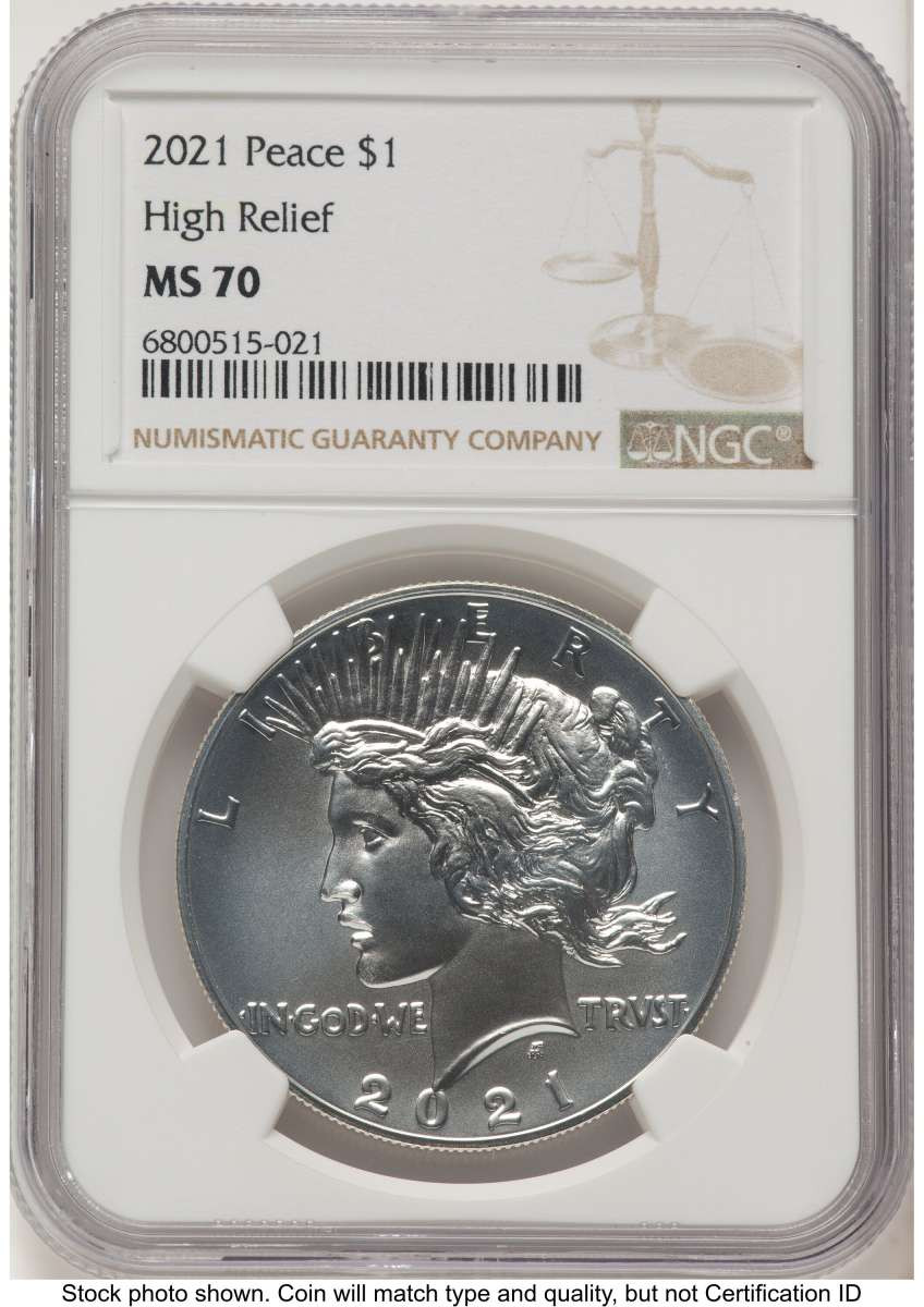 Bullionshark 2021 $1 Modern Bullion Coin NGC MS70   Peace Dollar 100th Anniversary - HAT766509013 