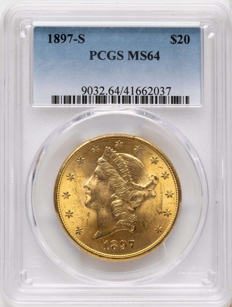 Bullionshark 1897-S $20 Gold Liberty Double Eagle PCGS MS64 - HAT790124009 