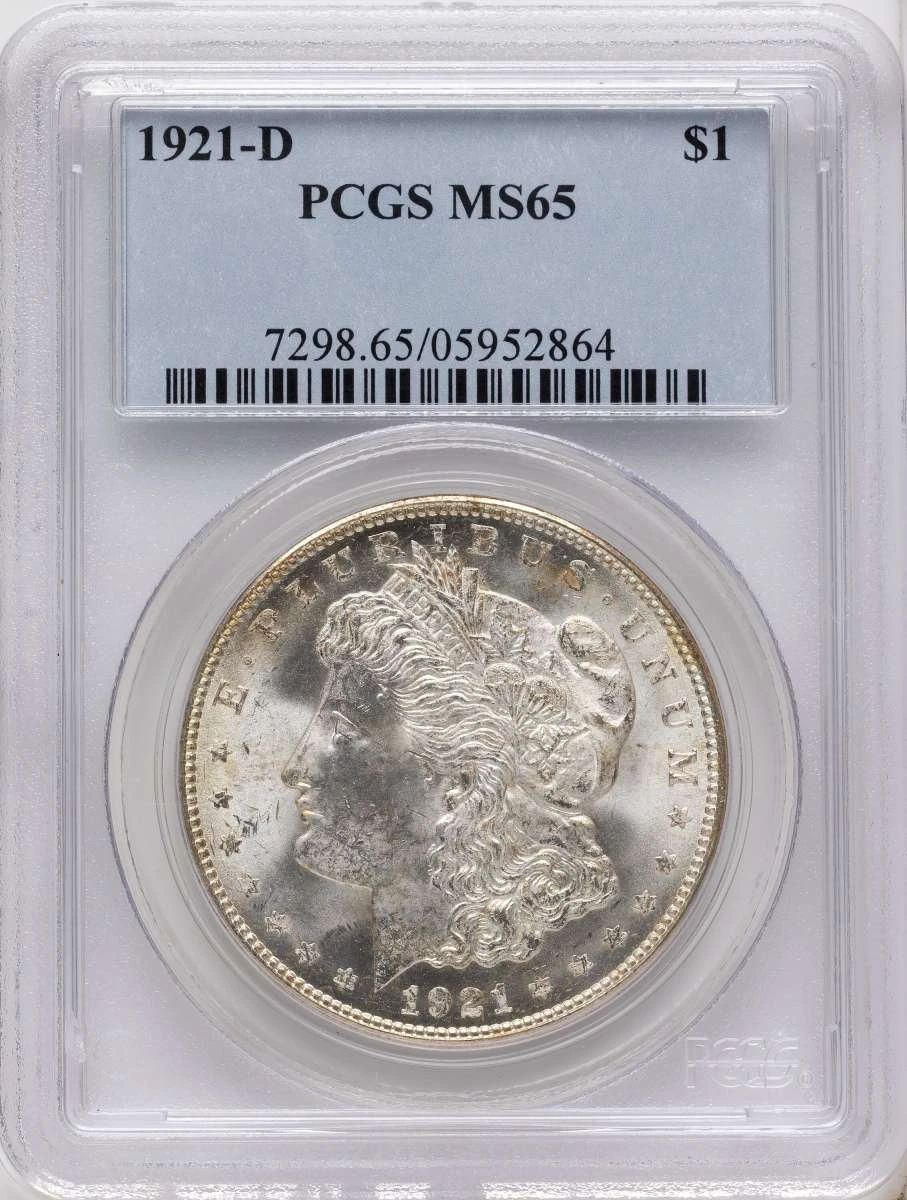 Bullionshark 1921-D S$1 Morgan Silver Dollar Coin PCGS MS65 - HAT791389017 