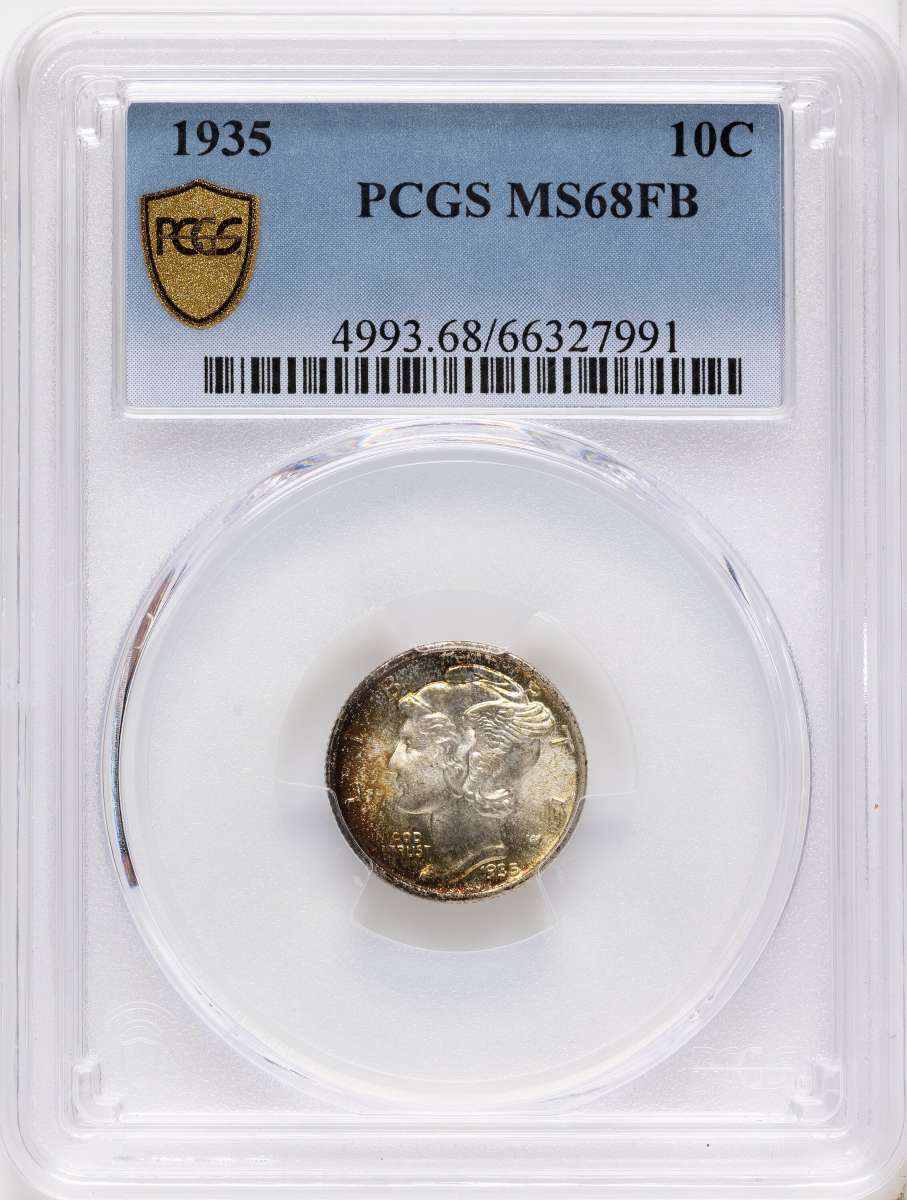 Bullionshark 1935 10C Mercury Dime Coin PCGS MS68 - HAT787957004 
