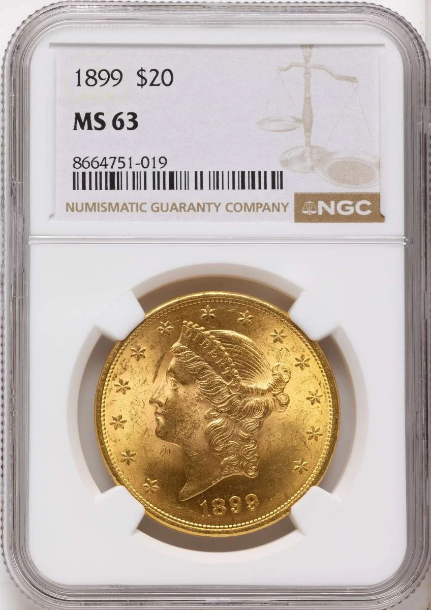 Bullionshark 1899 $20 Gold Liberty Double Eagle NGC MS63 - HAT789194003 