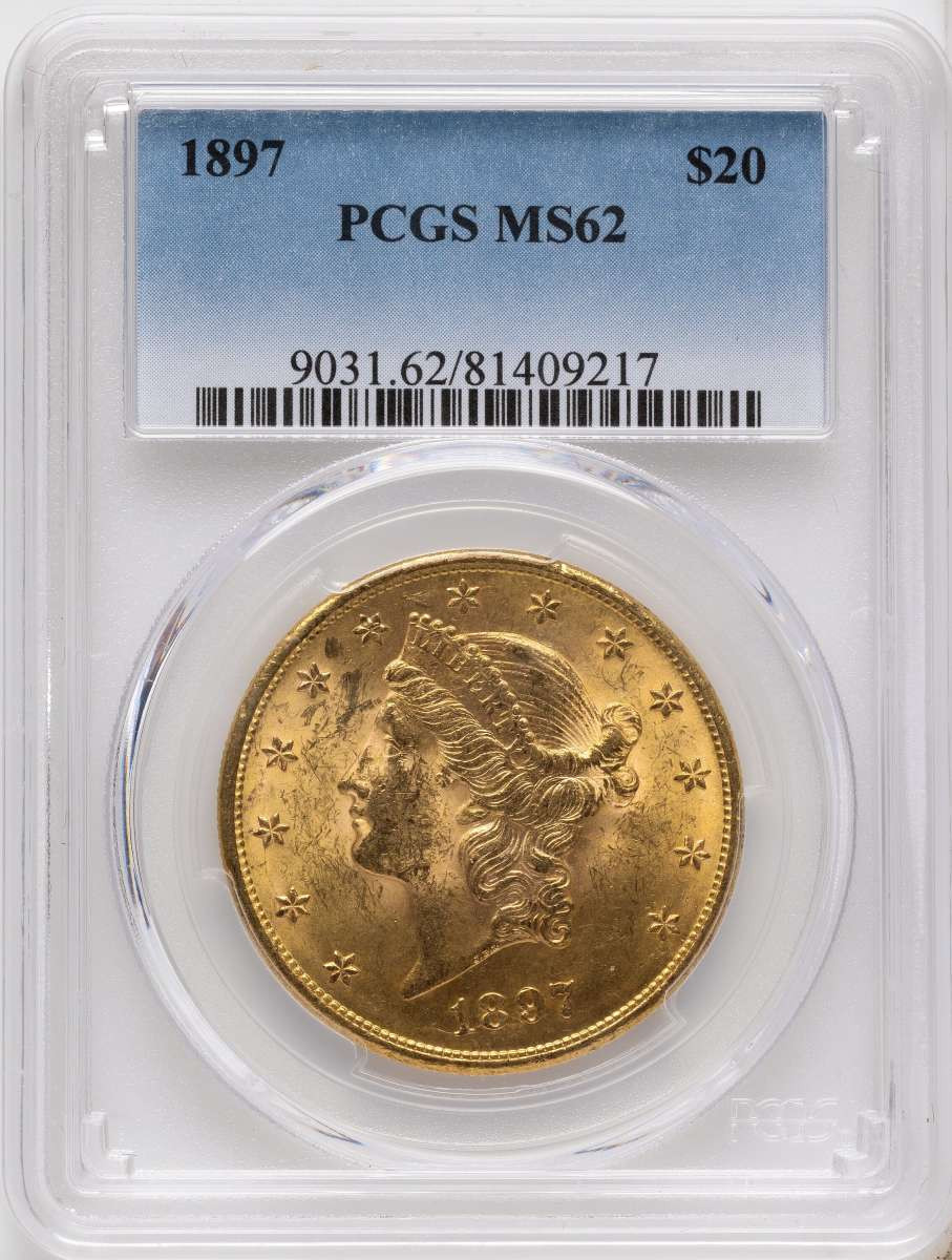 Bullionshark 1897 $20 Gold Liberty Double Eagle PCGS MS62 - HAT790106012 