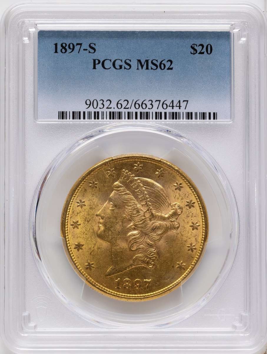 Bullionshark 1897-S $20 Gold Liberty Double Eagle PCGS MS62 - HAT171508371 