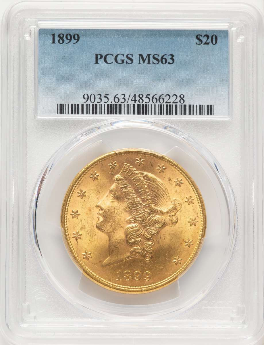 Bullionshark 1899 $20 Gold Liberty Double Eagle PCGS MS63 - HAT524824024 