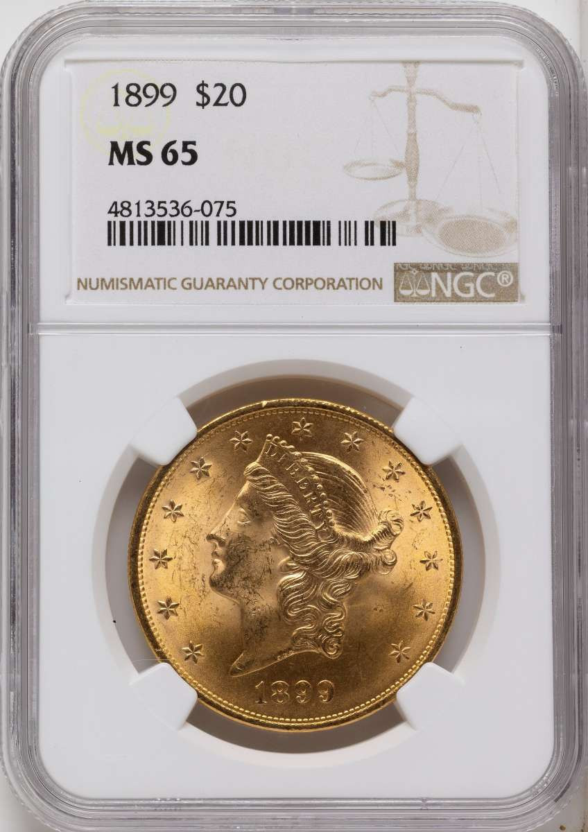 Bullionshark 1899 $20 Gold Liberty Double Eagle NGC MS65 - HAT790458011 
