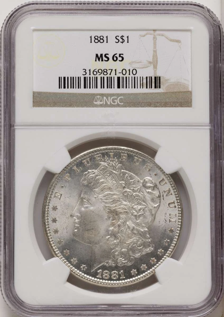 Bullionshark 1881 S$1 Morgan Silver Dollar Coin NGC MS65 - HAT791346007 
