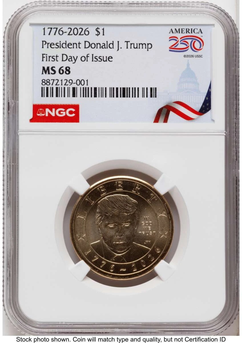 Bullionshark 2026 $1 Modern Bullion Coin NGC MS68   Donald J. Trump Semiquincentennial - HAT791479050 