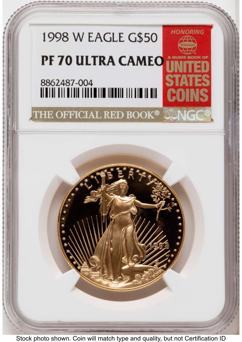 Bullionshark 1998-W $50 Proof 1 oz American Gold Eagle Coin NGC PF70 UCAM - HAT790604008 