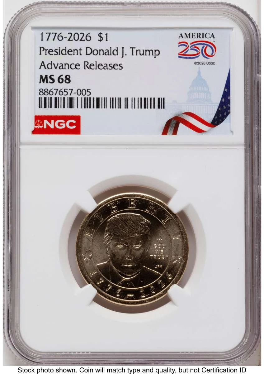 Bullionshark 2026 $1 Modern Bullion Coin NGC MS68   Donald J. Trump Semiquincentennial - HAT791469122 