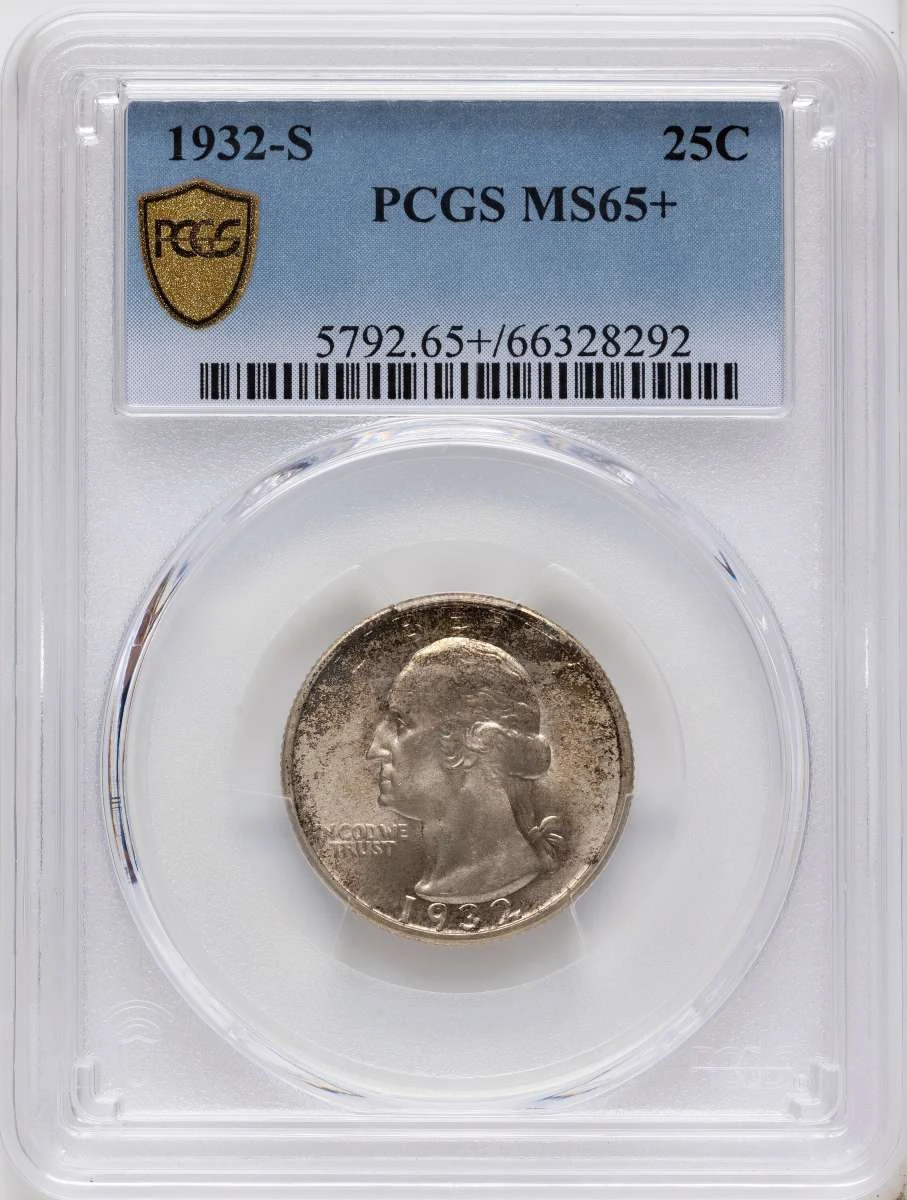 Bullionshark 1932-S 25C Washington Quarter Coin PCGS MS65  + - HAT790142002 