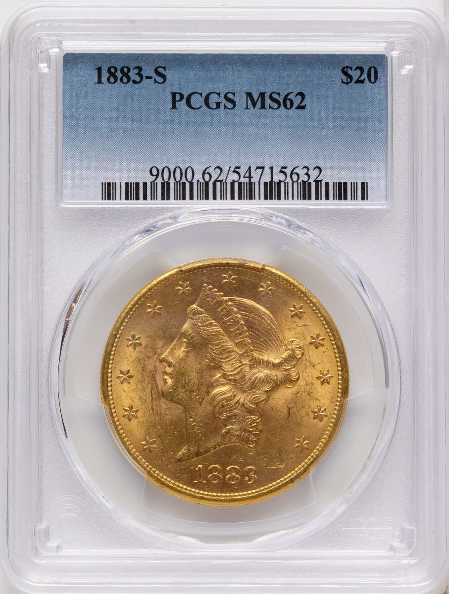 Bullionshark 1883-S $20 Gold Liberty Double Eagle PCGS MS62 - HAT784835010 