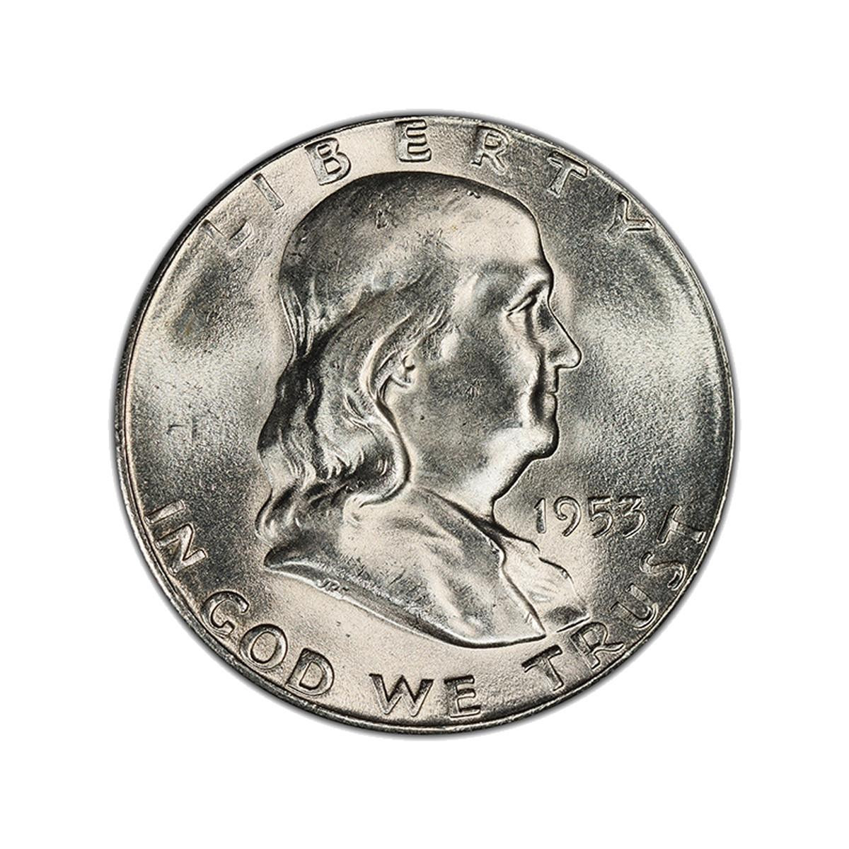 1953-S Franklin Half Dollar Brilliant Uncirculated- BU - Bullion Shark