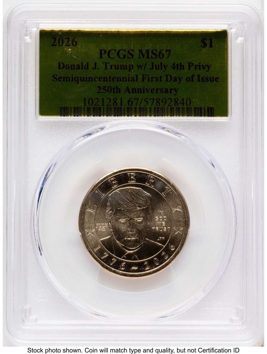 Bullionshark 2026 $1 Modern Bullion Coin PCGS MS67   Donald J. Trump Semiquincentennial - July 4th Privy - HAT791453161 