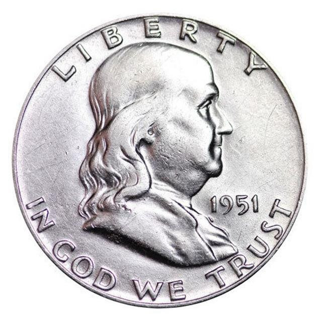 Buy 1951 Franklin Half Dollars Online - Franklin Half Dollars For Sale