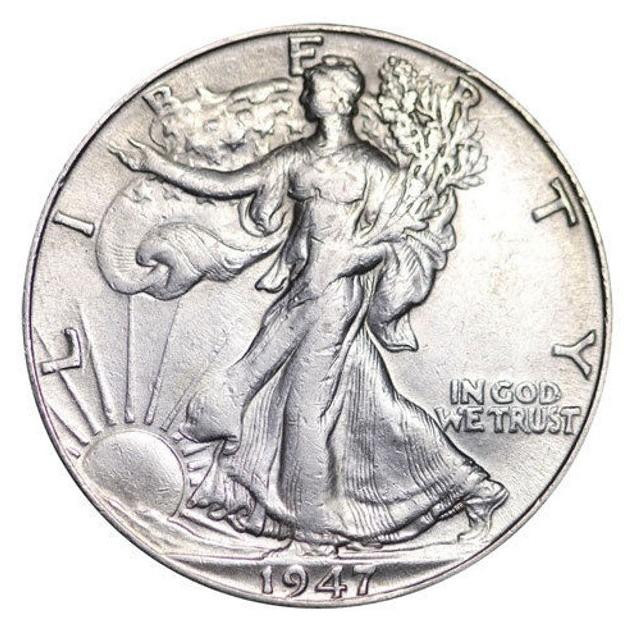 1947-D Walking Liberty Half Dollar Brilliant Uncirculated - BU
