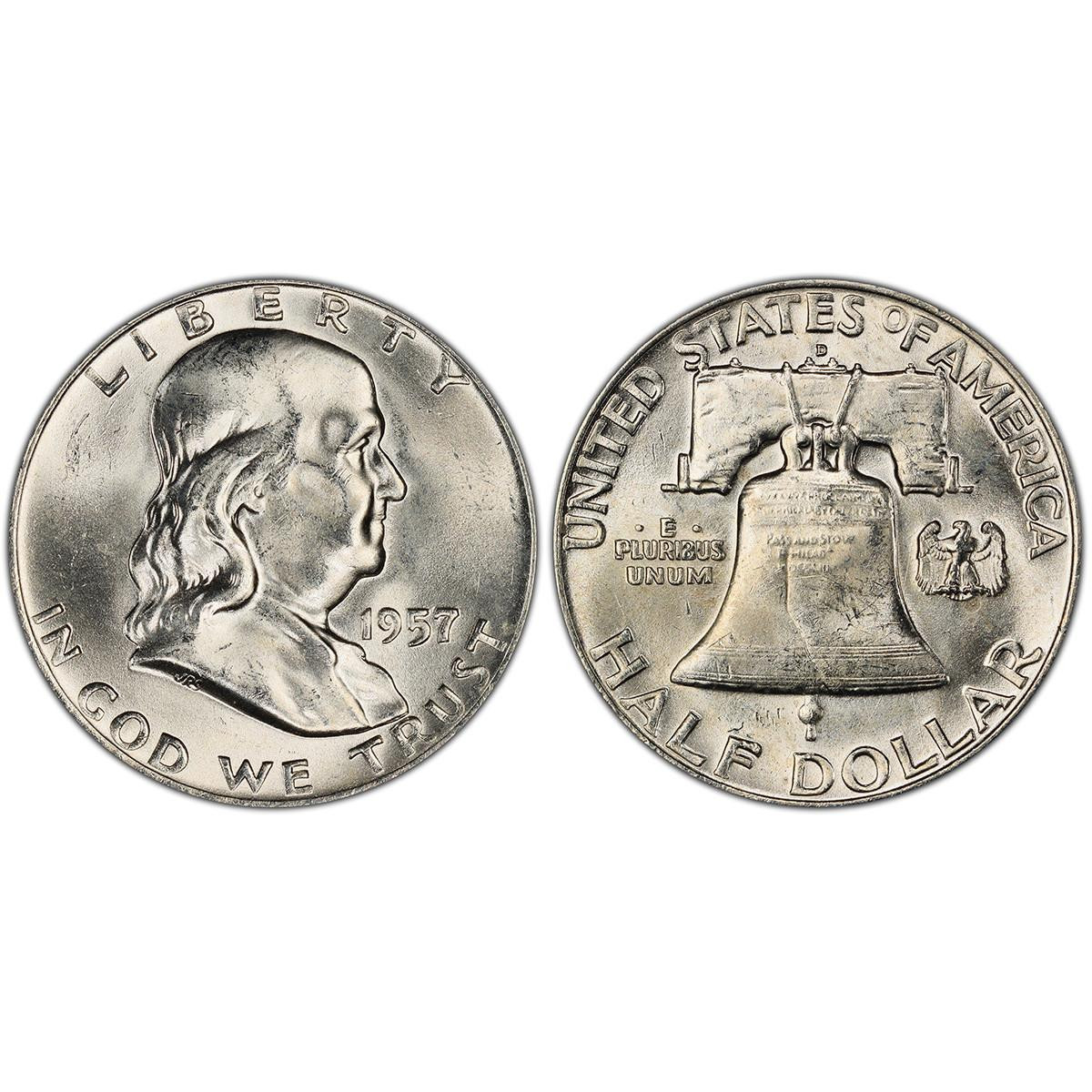 Buy 1957-D Franklin Half Dollars Online - 1957-D Franklin