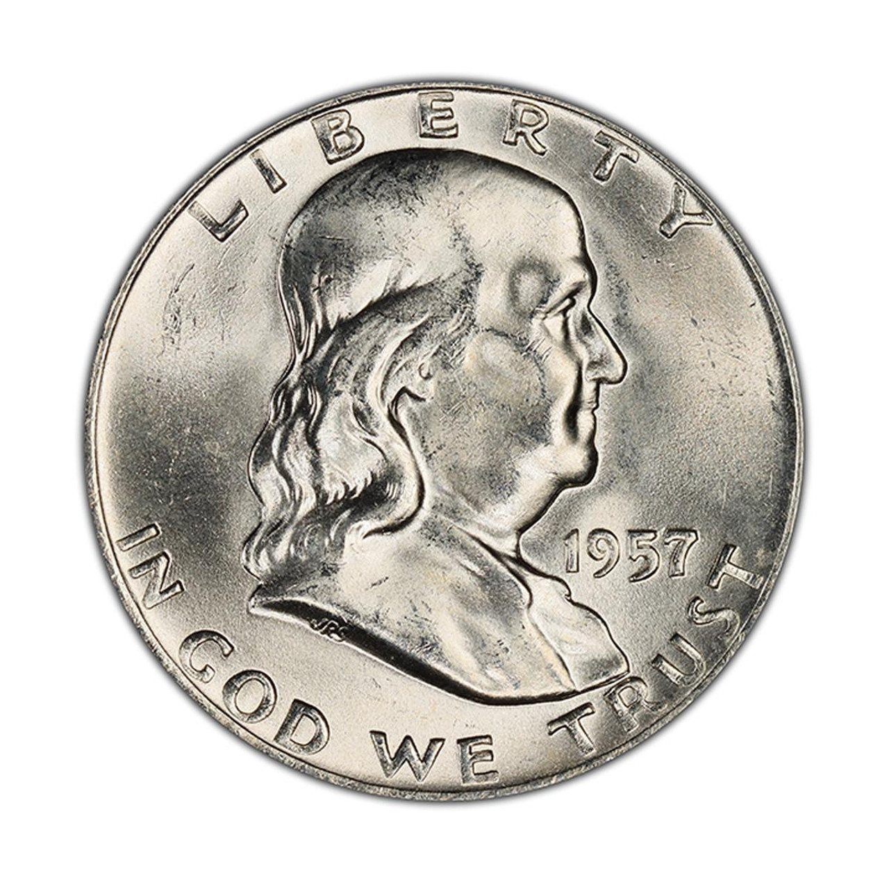 Bullionshark 1957-D Franklin Half Dollar Brilliant Uncirculated - BU