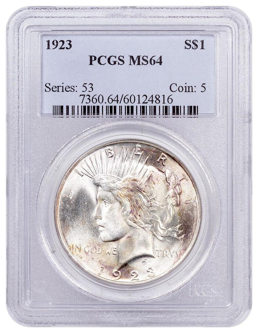 Bullionshark Peace Dollar PCGS MS64 (Mixed Dates)