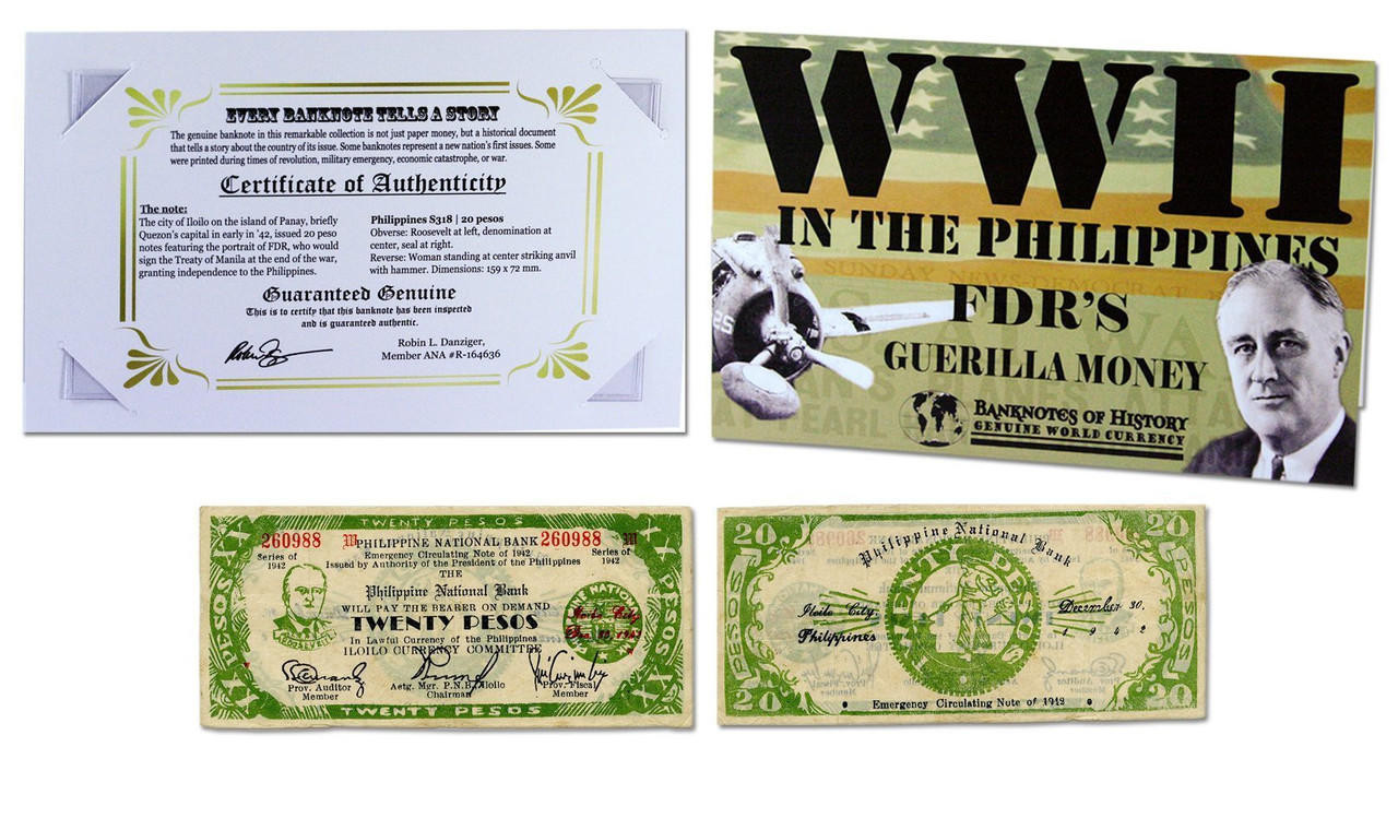 Bullionshark FDR's Philippine 20 Pesos Single Banknote Folder