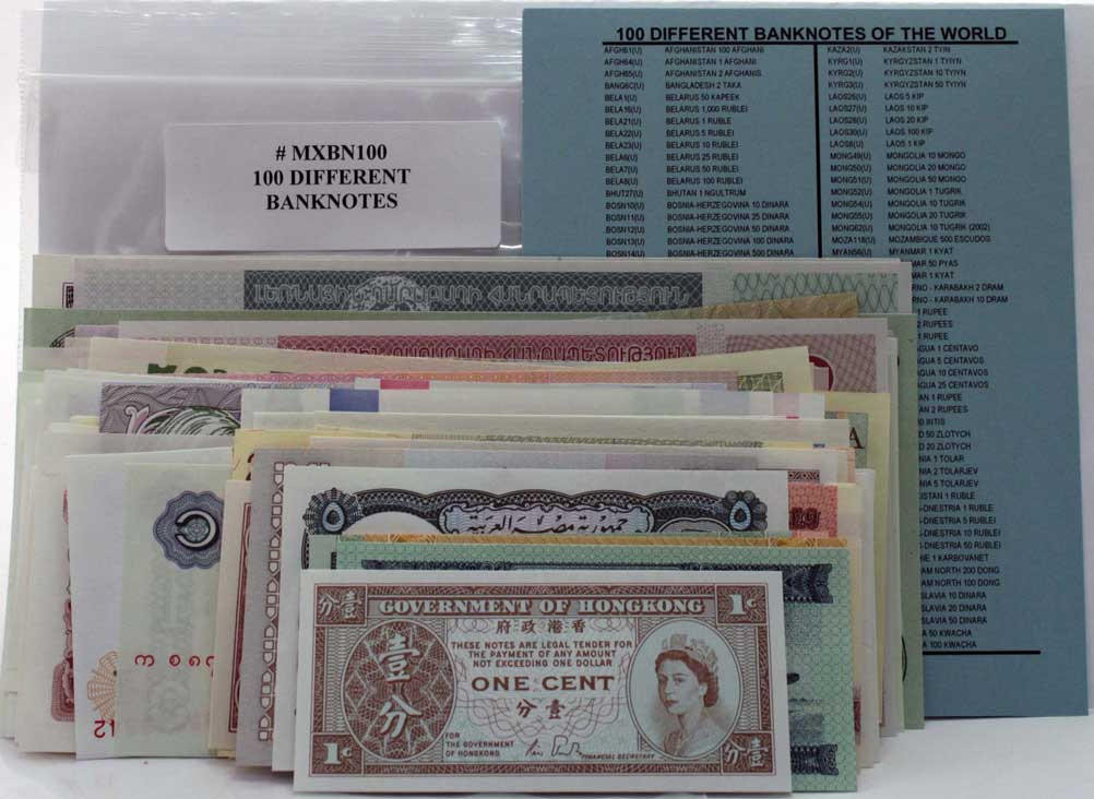 Bullionshark 100 different banknotes (U)