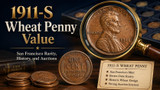 1911-S Wheat Penny Value: San Francisco Rarity, History, and Auctions