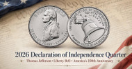 2026 Declaration of Independence Quarter Features Thomas Jefferson and the Liberty Bell