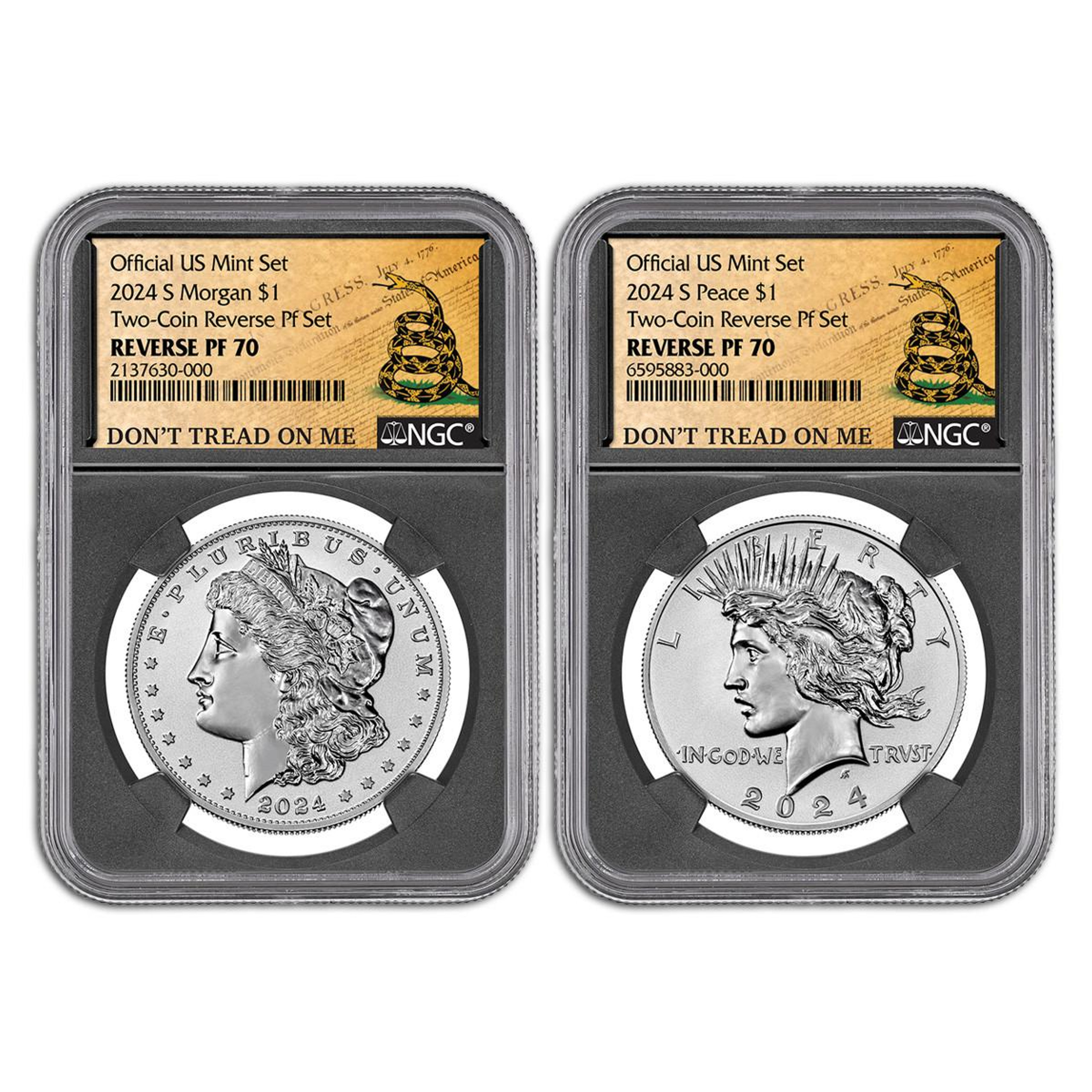 2024S Reverse Proof & Peace Dollar NGC rev PF70 Early Releases 2pc Set