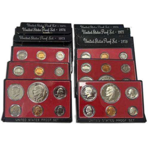 Bullion shark 1973-1978 Eisenhower Dollar Proof Sets in OGP