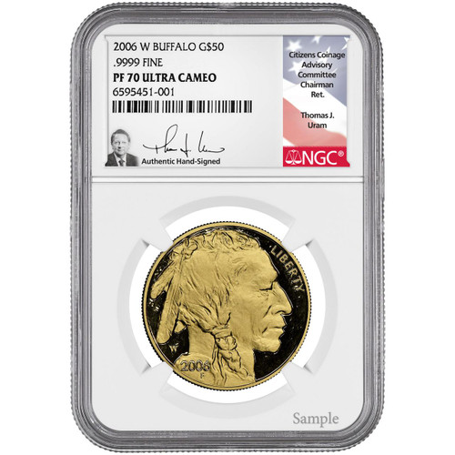 Thomas Uram Signed Certified Proof Gold Buffalo Coins