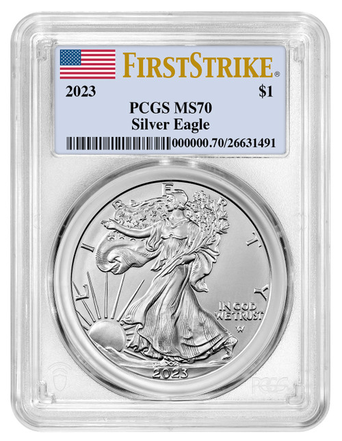 2023 Silver Eagle PCGS MS70 First Strike Flag Label