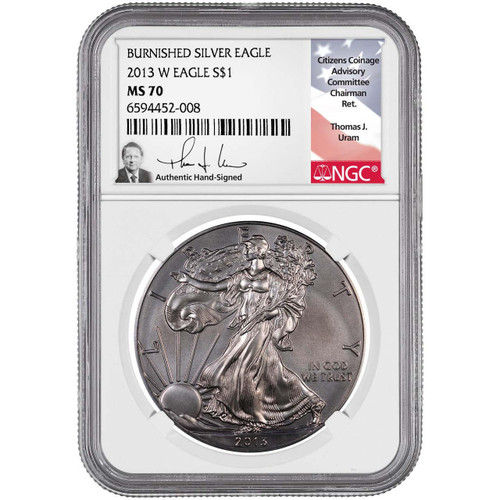 2013-W Burnished Silver Eagle NGC MS70