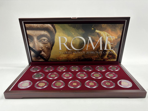 Bullionshark The Decline and Fall of the Roman Empire: Box of 20 Bronze Coins of Ancient Rome (Twenty-Coin Boxed Set)  Bullionshark The Decline and Fall of the Roman Empire: Box of 20 Bronze Coins of Ancient Rome (Twenty-Coin Boxed Set)