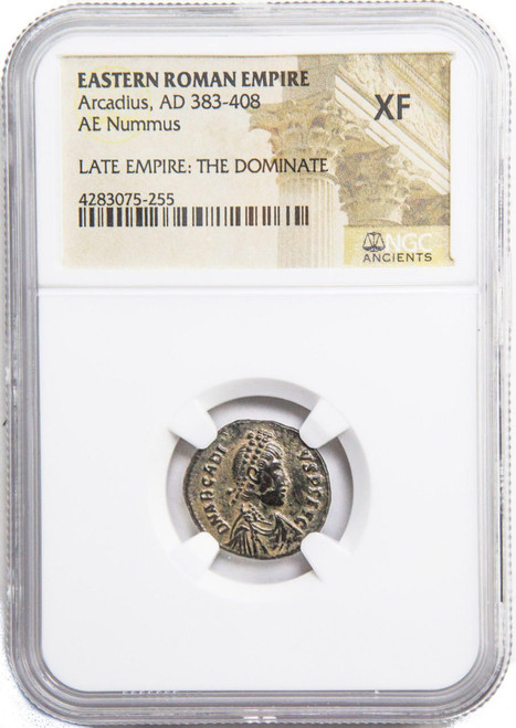 Bullionshark Roman AE3 of Arcadius (AD383-408) NGC (XF) 