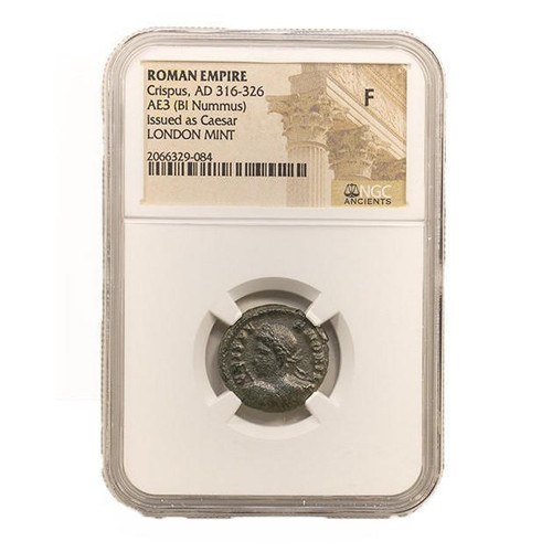 Bullionshark Roman AE3 of Crispus (AD 304-326) NGC-London Mint (F) 