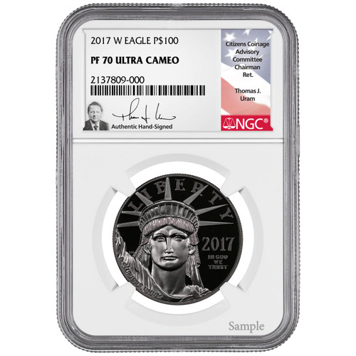 1997-W $25 Proof Platinum Eagle NGC PF70 Ultra Cameo Thomas