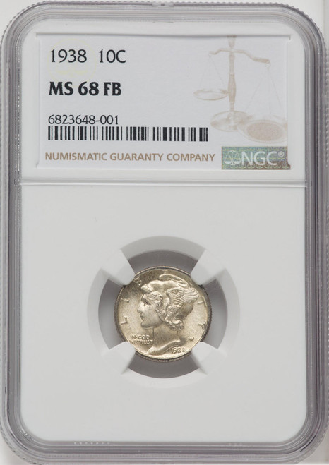 1938 Mercury Dime NGC MS68