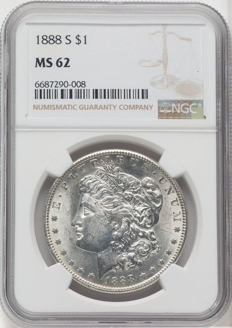  1888-S Silver Morgan Dollar NGC MS62 