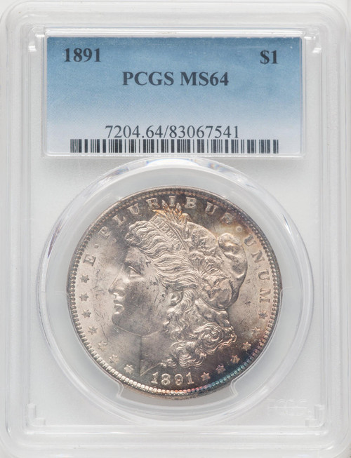 1891 Silver Morgan Dollar PCGS MS64