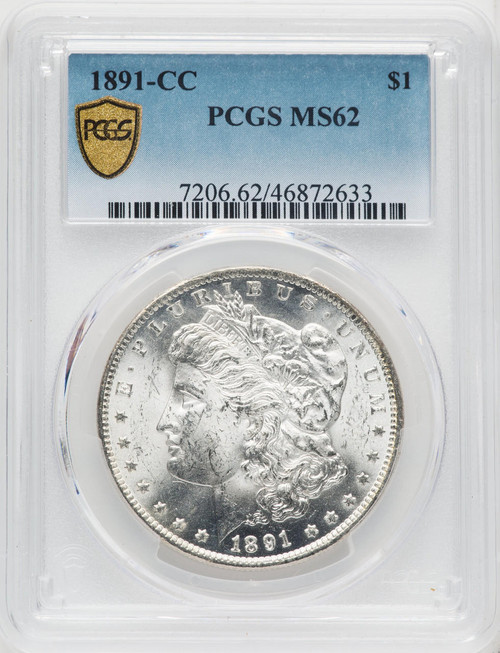  1891-CC Silver Morgan Dollar PCGS MS62 