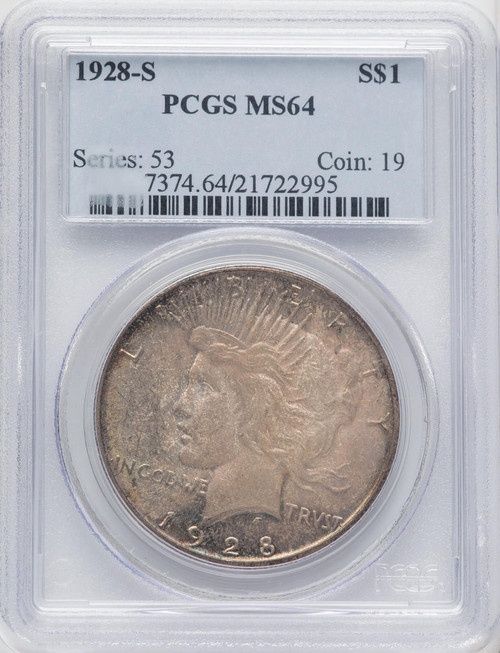 1928-S Silver Peace Dollar PCGS MS64