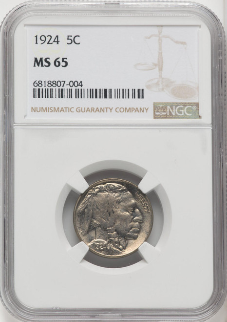  1924  Buffalo Nickel NGC MS65 