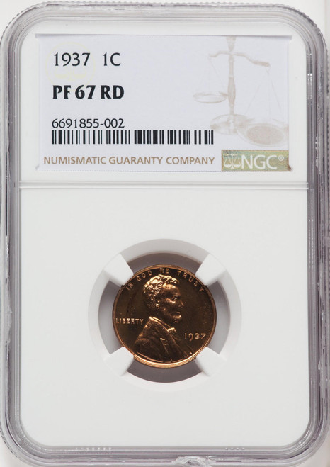 Bullionshark 1937 Proof Lincoln Cent NGC PF67 RD 