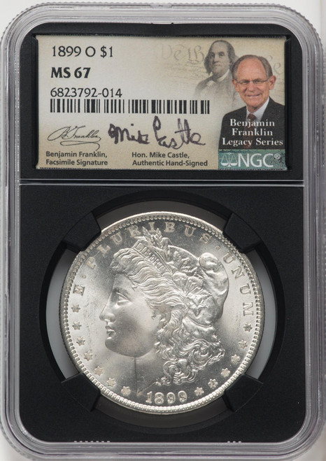  1899-O Morgan Silver Dollar NGC MS67 Mike Castle Signed 