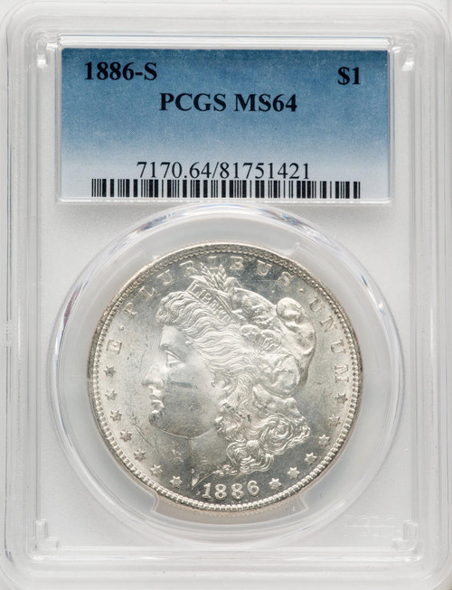 Bullionshark 1886-S Morgan Silver Dollar PCGS MS64 