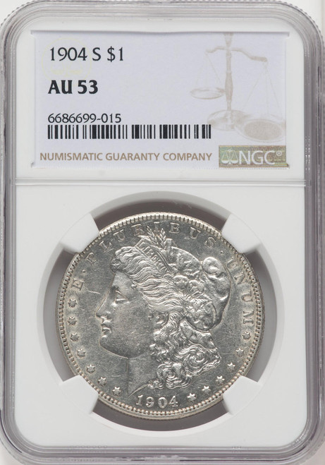 Bullionshark 1904-S Morgan Silver Dollar NGC AU53 