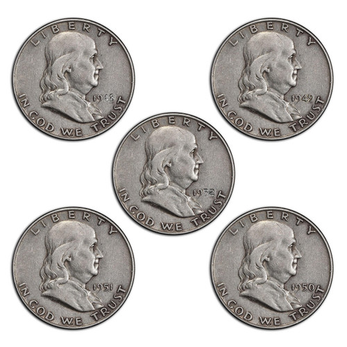 Bullionshark The First 5 "D Mint" Franklin Half Dollar Collection - 5pc Set 