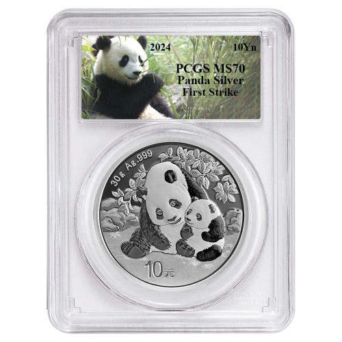 Bullionshark 2024 10Yn Silver Panda PCGS MS70 - First Strike 